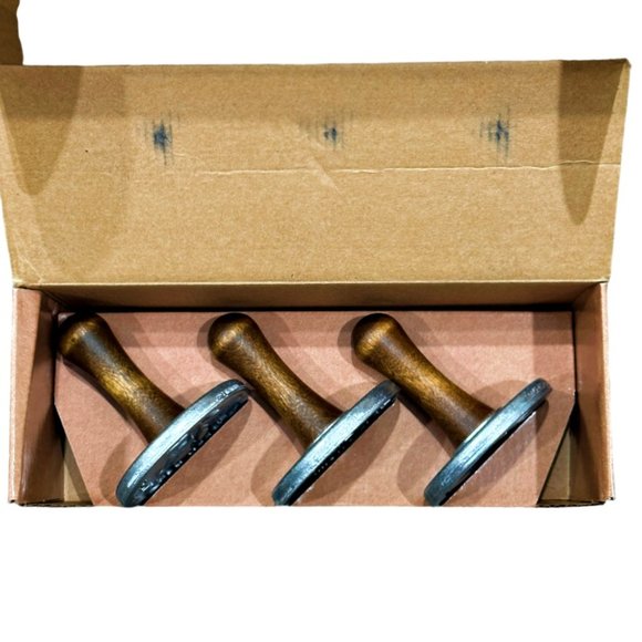 Nordic Ware Christmas Holiday Cookie Stamps 3 Piece Set Wood Handles *** UNUSED - Picture 2 of 8